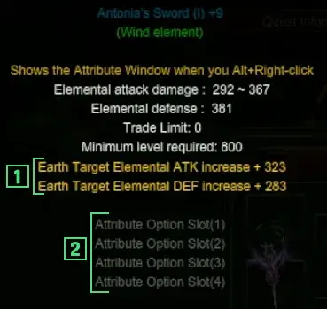 Relative Option Attribute Slots